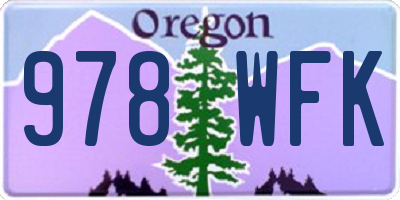 OR license plate 978WFK