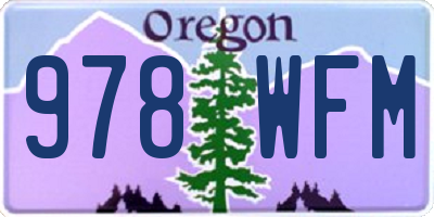 OR license plate 978WFM