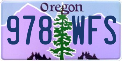 OR license plate 978WFS