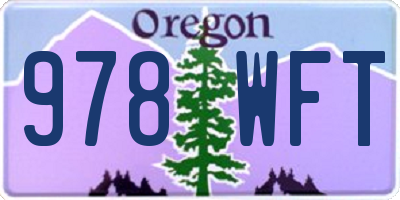 OR license plate 978WFT