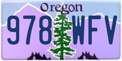 OR license plate 978WFV