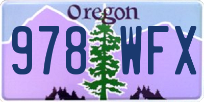 OR license plate 978WFX