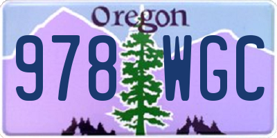 OR license plate 978WGC