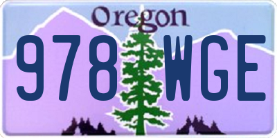 OR license plate 978WGE
