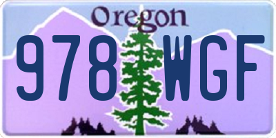 OR license plate 978WGF