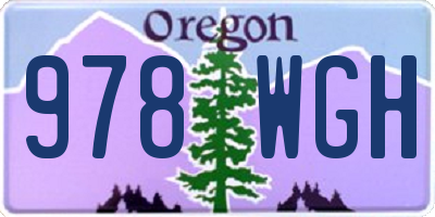 OR license plate 978WGH