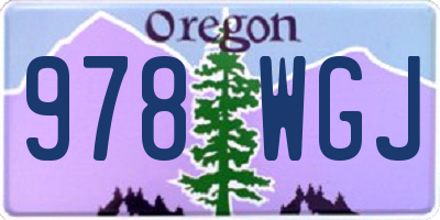 OR license plate 978WGJ