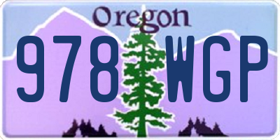 OR license plate 978WGP