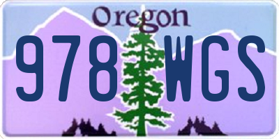 OR license plate 978WGS