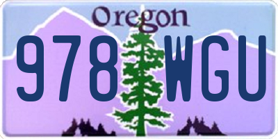 OR license plate 978WGU