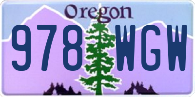 OR license plate 978WGW