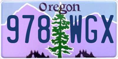 OR license plate 978WGX