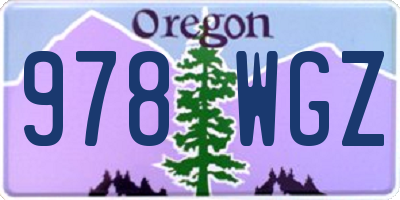 OR license plate 978WGZ