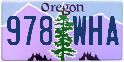 OR license plate 978WHA