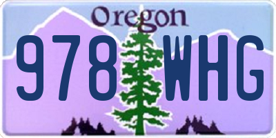 OR license plate 978WHG