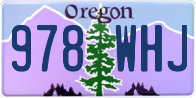 OR license plate 978WHJ