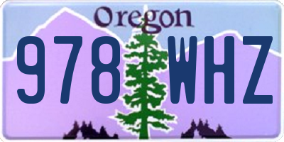 OR license plate 978WHZ