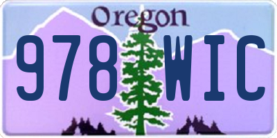 OR license plate 978WIC