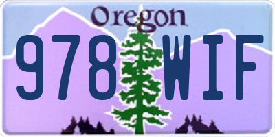 OR license plate 978WIF