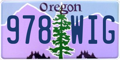 OR license plate 978WIG