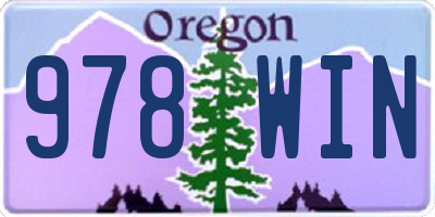 OR license plate 978WIN