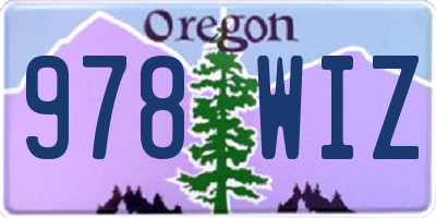 OR license plate 978WIZ