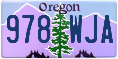 OR license plate 978WJA