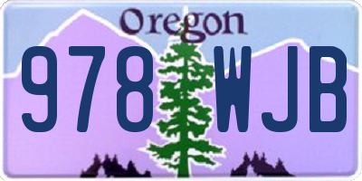 OR license plate 978WJB