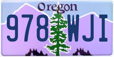 OR license plate 978WJI