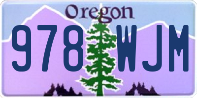 OR license plate 978WJM