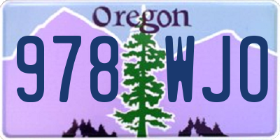 OR license plate 978WJO