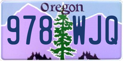 OR license plate 978WJQ