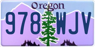 OR license plate 978WJV