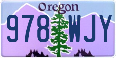 OR license plate 978WJY