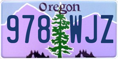 OR license plate 978WJZ