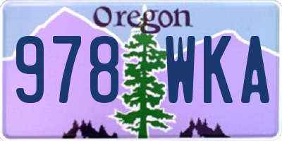 OR license plate 978WKA
