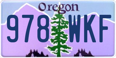 OR license plate 978WKF