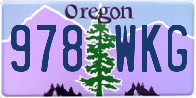 OR license plate 978WKG