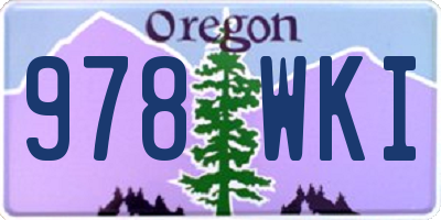 OR license plate 978WKI