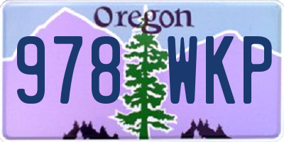 OR license plate 978WKP