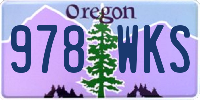 OR license plate 978WKS
