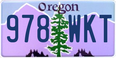 OR license plate 978WKT