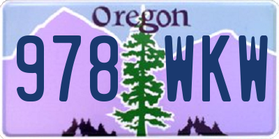 OR license plate 978WKW