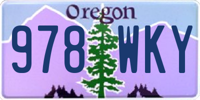 OR license plate 978WKY
