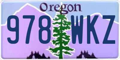 OR license plate 978WKZ