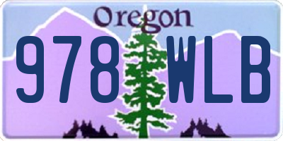 OR license plate 978WLB