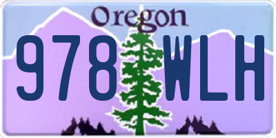 OR license plate 978WLH