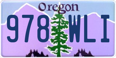 OR license plate 978WLI