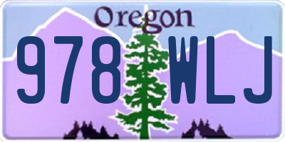 OR license plate 978WLJ