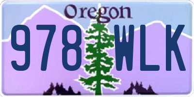 OR license plate 978WLK